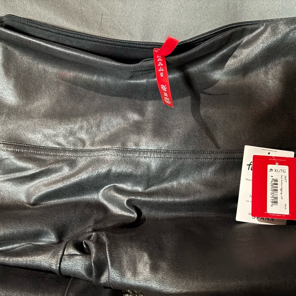 SPANX Black Faux Leather Leggings